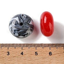 ツートンカラーの不透明アクリルビーズ  天然石風  ロンデル  ミックスカラー  18x9.5mm  穴：2mm  約228個/500g&nbsp;AC-CBAA26B-18