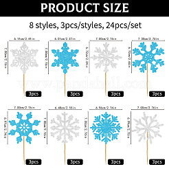 Paper & Glitter Sequins Cake Toppers with Bamboo Stick&nbsp;DIY-WH20087-006