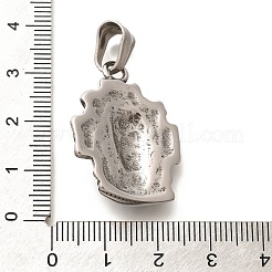 304ステンレスペンダント  イエスチャーム  アンティークシルバー  30.5x23x6.5mm  穴：8x4.5mm&nbsp;STAS-Z110-19AS