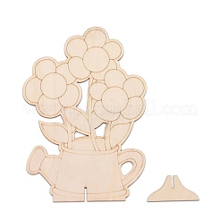 瓶の切り欠きに未完成の木の花をDIY  スロット付き  クラフト絵画用品用  バリーウッド  16x6.4x22.5cm&nbsp;WOOD-P017-01
