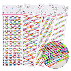 4 Sheets 4 Styles Acrylic Self Adhesive Stickers&nbsp;DIY-GF0014-71A