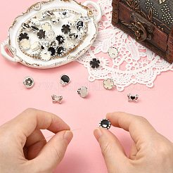 40Pcs 10 Styles 1-Hole Alloy Shank Buttons&nbsp;BUTT-CJ0001-07