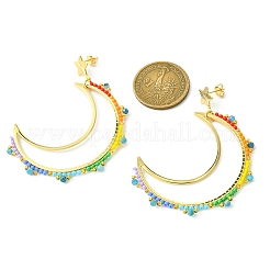 Brass Linking Ring Studs Earring&nbsp;EJEW-MZ00134