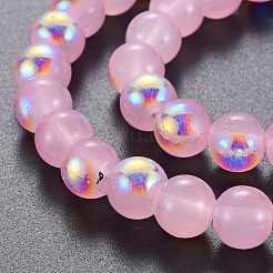 Spray Painted Glass Beads Strands&nbsp;X-GGLA-S058-001C-01