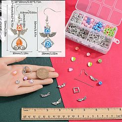 アクリル＆合金で作る天使のダングルイヤリングのDIYキット  ミックスカラー  7~50x7.5~21.5x0.8~7mm  穴：1~2mm&nbsp;DIY-SC0027-01