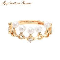 Brass Micro Clear Cubic Zirconia Adjustable Ring Settings&nbsp;LS-KK-T062-238G