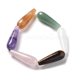 Natural Amethyst & Rose Quartz & Tiger Eye & Quartz Crystal & Green Aventurine & Carnelian Beads Strands&nbsp;G-P528-H09-01