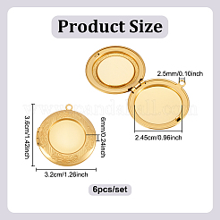 6Pcs Brass Locket Pendants&nbsp;KK-PH0013-64