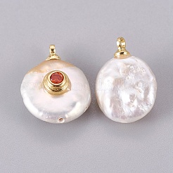 Natural Cultured Freshwater Pearl Pendants&nbsp;PEAR-F008-31G-01