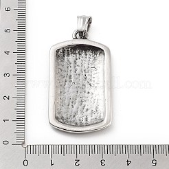 レトロな304ステンレススチールペンダント  アンティークシルバー  目の魅力を持つ  長方形  46x25x4.5mm  穴：5x6.5mm&nbsp;STAS-I205-23AS-B