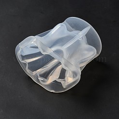 DIYのいたずらな幽霊の形の食品グレードのシリコンモールド  レジン型  アイスブロック用  UVレジン  エポキシ樹脂工芸品作り  ハロウィンモチーフ  ゴーストホワイト  83x91x74mm&nbsp;DIY-E046-02