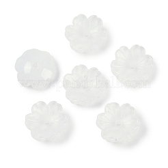 透明スプレーペイントガラスビーズ  花  ミックスカラー  14x14x5mm  穴：1.5mm&nbsp;X-GLAA-H035-04