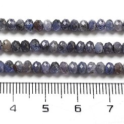 天然のタンザナイトビーズ連売り  多面カット  ロンデル  4x3mm  穴：0.8mm  約135個/連  14.96''（38センチメートル）&nbsp;X-G-G161-B14-01