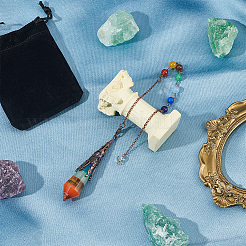 1Pc Natural Chakra Gemstone Dowsing Pendulums&nbsp;AJEW-SC0002-31R