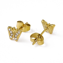 Crystal Rhinestone Butterfly Stud Earrings&nbsp;EJEW-P212-18G