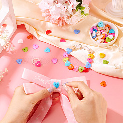 150Pcs Acrylic Heart Buttons&nbsp;BUTT-TA0001-38