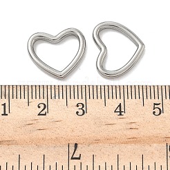 304ステンレススチールリンクリング  ハートコネクタ  変色しない  ステンレス鋼色  13.5x15.5x2.5mm  内径：11x12mm&nbsp;STAS-P245-34P-04