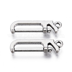 合金のチベット風チャーム  カドミウムフリー＆鉛フリー  のこぎり  アンティークシルバー  25.5x7.5x2.5mm  穴：1.8mm  約830個/1000g&nbsp;TIBEP-T010-11AS