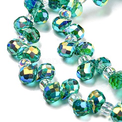 Electroplate Transparent Glass Beads Strands&nbsp;EGLA-P052-01A-AB06