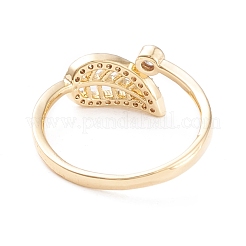 Brass Micro Pave Clear Cubic Zirconia Cuff Rings&nbsp;RJEW-F102-07G