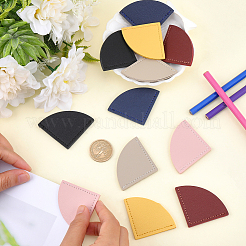 12Pcs 6 Colors PU Leather Fan Bookmarks&nbsp;AJEW-CL0002-09