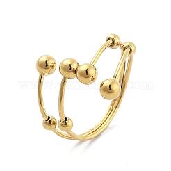 Ion Plating(IP) 304 Stainless Steel Cuff Rings&nbsp;RJEW-P131-01G