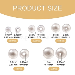 DIY ラウンド ABS プラスチック模造真珠ビーズ ブレスレット作成キット  ホワイト  ビーズ：4~10mm  穴：1.6~2.3mm.&nbsp;DIY-YW0010-26C