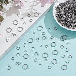 1000Pcs 5 Style 304 Stainless Steel Split Rings&nbsp;STAS-ME0002-63