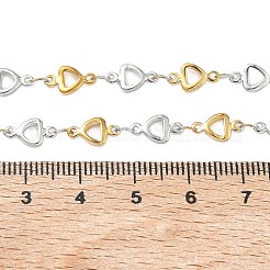 Two Tone 304 Stainless Steel Triangle Link Chain Necklaces for Women&nbsp;NJEW-G201-01GP