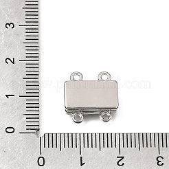 2連真鍮製マグネット式留め金  長方形  13x14x4回のループで  プラチナ  1.5mm  穴：[1]mm&nbsp;KK-CBA9C94-01A-P