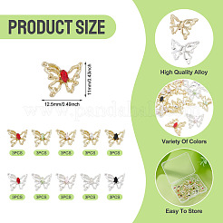 30Pcs 10 Colors Alloy Glass Cabochons&nbsp;MRMJ-TA0001-48
