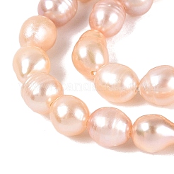 天然有核パールビーズ連売り  けし真珠  ライス  桃パフ  4~11.5x4~6mm  穴：0.5mm  約50~82個/連  15.16~15.55インチ（38.5~39.5cm）&nbsp;PEAR-N012-02Q-02