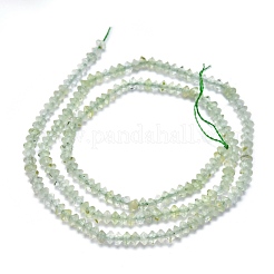 天然石プレナイトビーズ連売り  多面カット  双円錐形  2.5~3x1.5~2mm  穴：0.5mm  約250個/連  14.96インチ（38cm）&nbsp;G-F686-10A-02