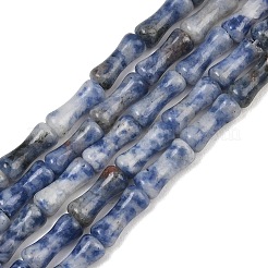 天然ブルースポットジャスパービーズ連売り  竹の共同  12x5mm  穴：1.2mm  約37個/連  14.96''（38センチメートル）&nbsp;GG-CBAEB22-A04-01
