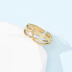 304 Stainless Steel Open Cuff Rings for Women&nbsp;RJEW-K309-19G