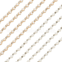 2Pcs 2 Colors Flower Iron Rhinestone Cup Chains&nbsp;FIND-TA0008-01