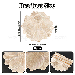 PVCプラスチック製ダイニングテーブル用ヒートパッド  花  パパイヤホイップ  381x388x0.8mm&nbsp;AJEW-WH0696-150
