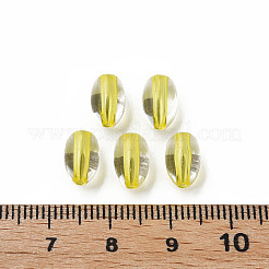 透明なアクリルビーズ  オーバル  きいろ  9.5x6mm  穴：1.5mm&nbsp;X-MACR-S373-134-T07