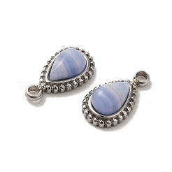 Natural Blue Lace Agate Teardrop Charms&nbsp;STAS-B074-04P-02