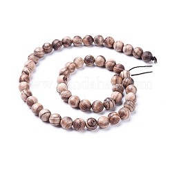 天然ウッドビーズ連売り  ラウンド  ロージーブラウン  6mm  穴：1mm  約64個/連  15.7インチ（40cm）&nbsp;WOOD-F008-06-B