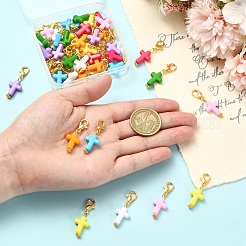 40Pcs 8 Colors Acrylic Pendant Decorations&nbsp;HJEW-YW00529