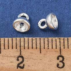 真鍮ビーズキャップペンダントベイル  グローブガラスバブルカバーペンダント用  925銀メッキ  5x4.5mm  穴：1.2mm&nbsp;KK-P284-15S