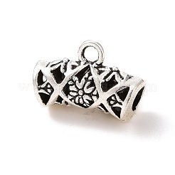 チベットスタイルの合金チューブベイル  ループベイル  ペンダントベイル  カーブチューブ  アンティークシルバー  9.5x15x6mm  穴：1.8mm  内径：3mm  384個/ 500g&nbsp;PALLOY-P293-204