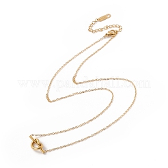 Ion Plating(IP) 304 Stainless Steel Knot Pendant Necklace for Women&nbsp;NJEW-P262-33G