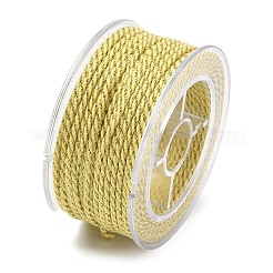 20mのナイロンツイスト丸コード  バッグストラップ作りのためのメタリック糸  きいろ  2mm  約21.87ヤード（20m）/ロール&nbsp;NWIR-A011-01O