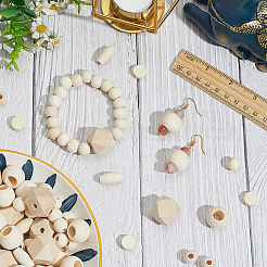5 Styles Unfinished Wood Beads&nbsp;WOOD-PA0001-21