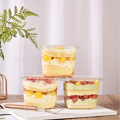 個別のプラスチックケーキボックス  ベーカリーシングルケーキ梱包容器  蓋付き四角形  透明  100x100x75mm&nbsp;BAKE-PW0002-32