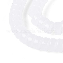 ジェイド風ガラスビーズ連売り  フラットラウンド  ホワイト  8~8.5x4~4.5mm  穴：0.7~1mm  約95~100個/連  14.57~15.35''（37~39センチメートル）&nbsp;GLAA-N026-4x8mm-J01