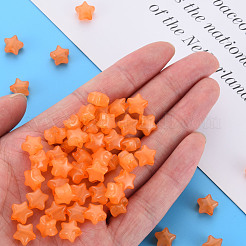 模造ゼリーアクリルビーズ  スター  ダークオレンジ  9x9.5x5.5mm  穴：2.5mm  約2050個/500g&nbsp;MACR-S373-45-E05
