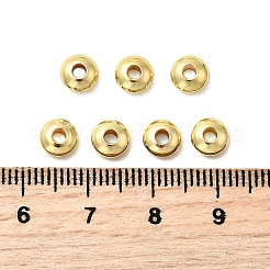 真鍮ビーズ  長持ちメッキ  ラックめっき  ロンデル  ゴールドカラー  6x3mm  穴：2mm&nbsp;KK-H091-02D-G